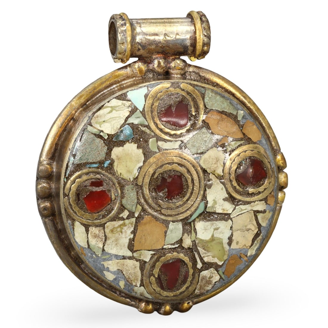 Post-Medieval Silver-Gilded Amulet Pendant, Central Asia, Tajikistan, 1880-1922 (1 of 2)