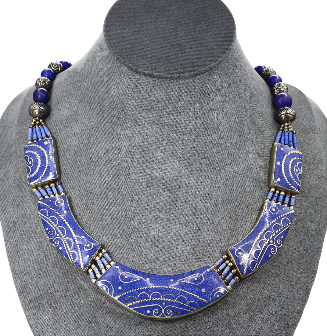 Post Medieval Traditional Himalayan Tibetan Ethnic Tribal Silver Necklace (1 of 2)