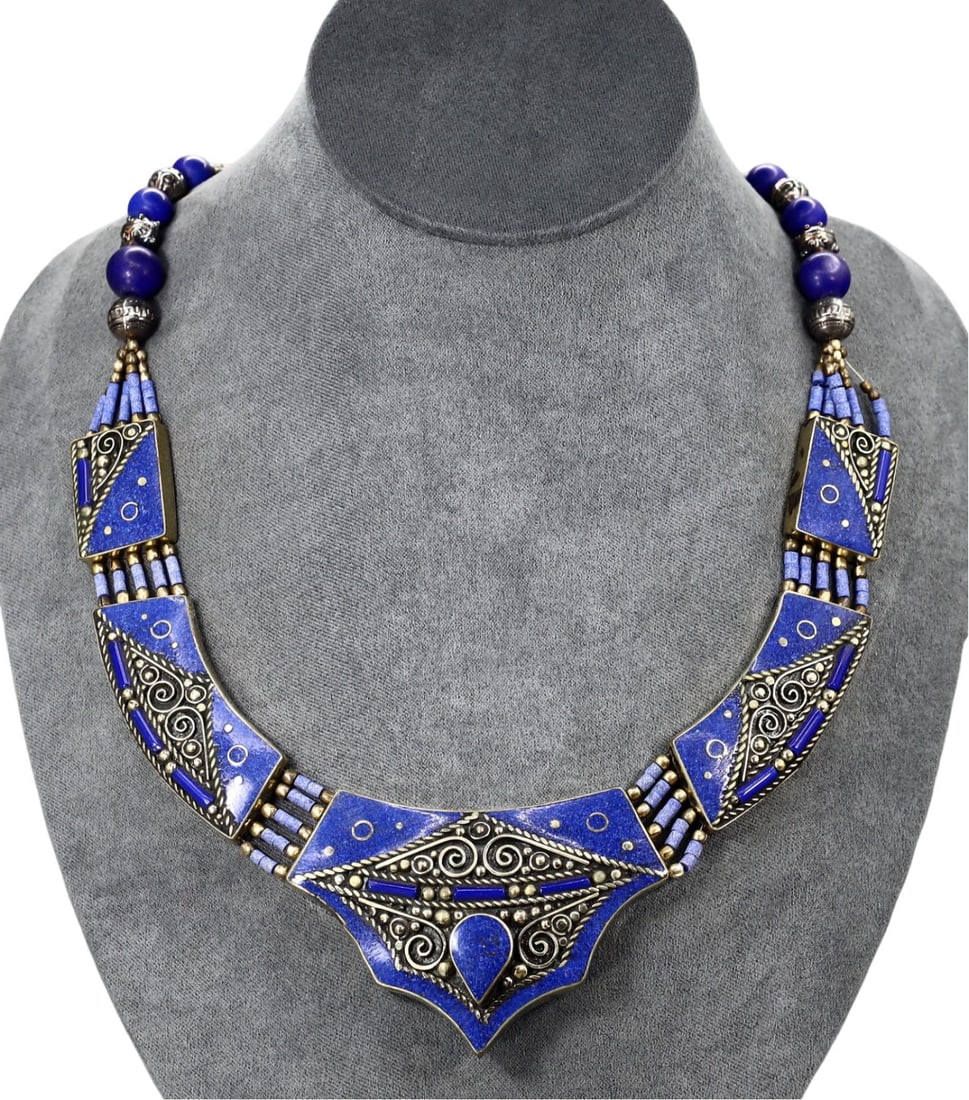 Post Medieval Traditional Himalayan Tibetan Ethnic Tribal Silver Necklace (1 of 2)