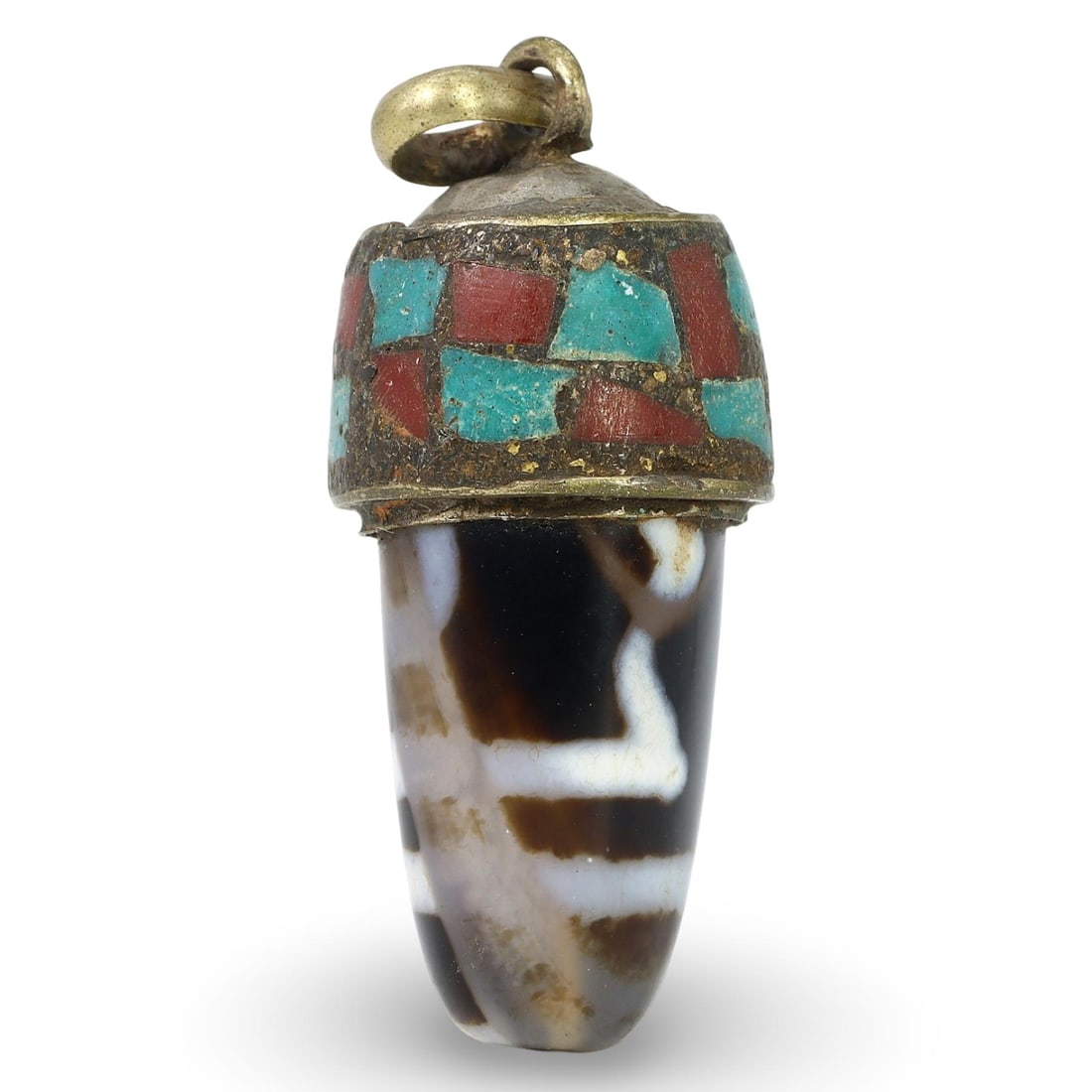 Post Medieval Sino-Tibetan Agate Dzi Bead Pendant, 16th-19th Century (1 of 2)