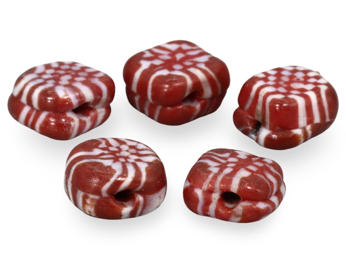 Post Medieval Viking Glass Bead with Checkerboard Pattern, 18th-20th Century: This Post Medieval Viking Glass Bead with a Checkerboard Pattern, dating from the 18th-20th century, offers a unique glimpse into the cultural and artistic traditions of the Viking heritage during the