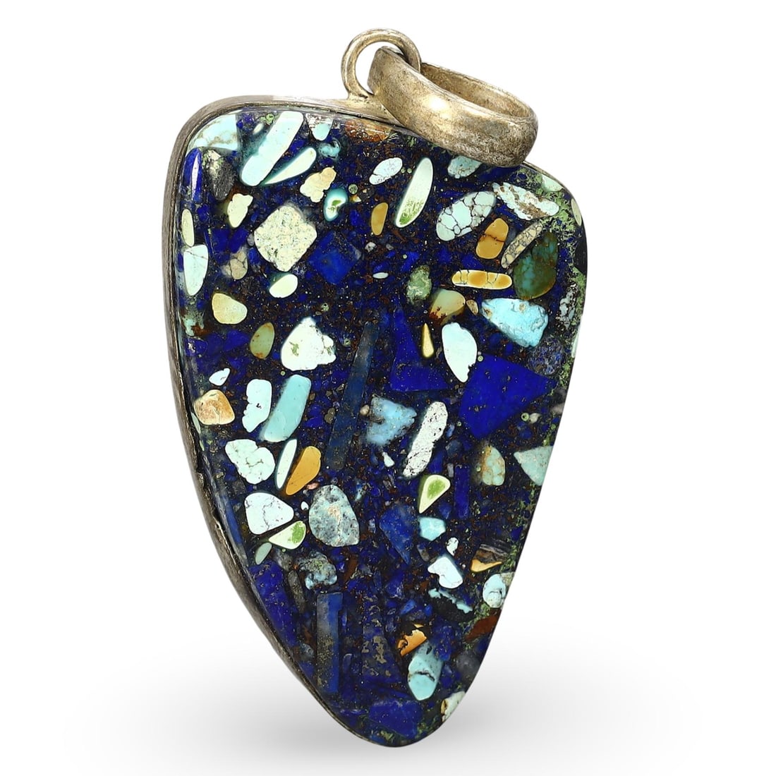 Post Medieval Indo-Himalayan Mosaic Stone Amulet Pendant, 20th Century (1 of 2)