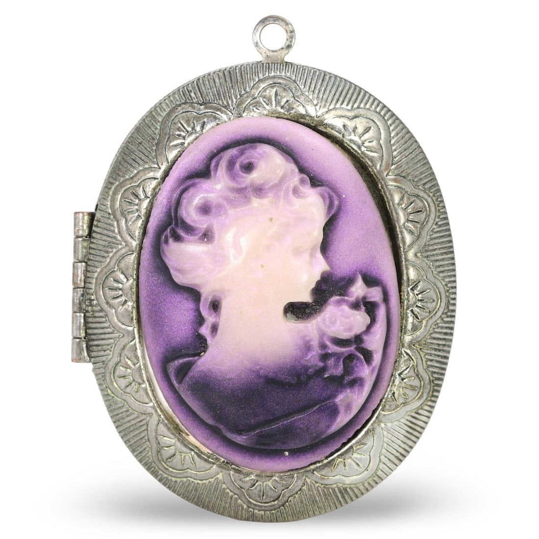 Post Medieval European Silver Cameo Locket Box, 20th Century (1 of 3)