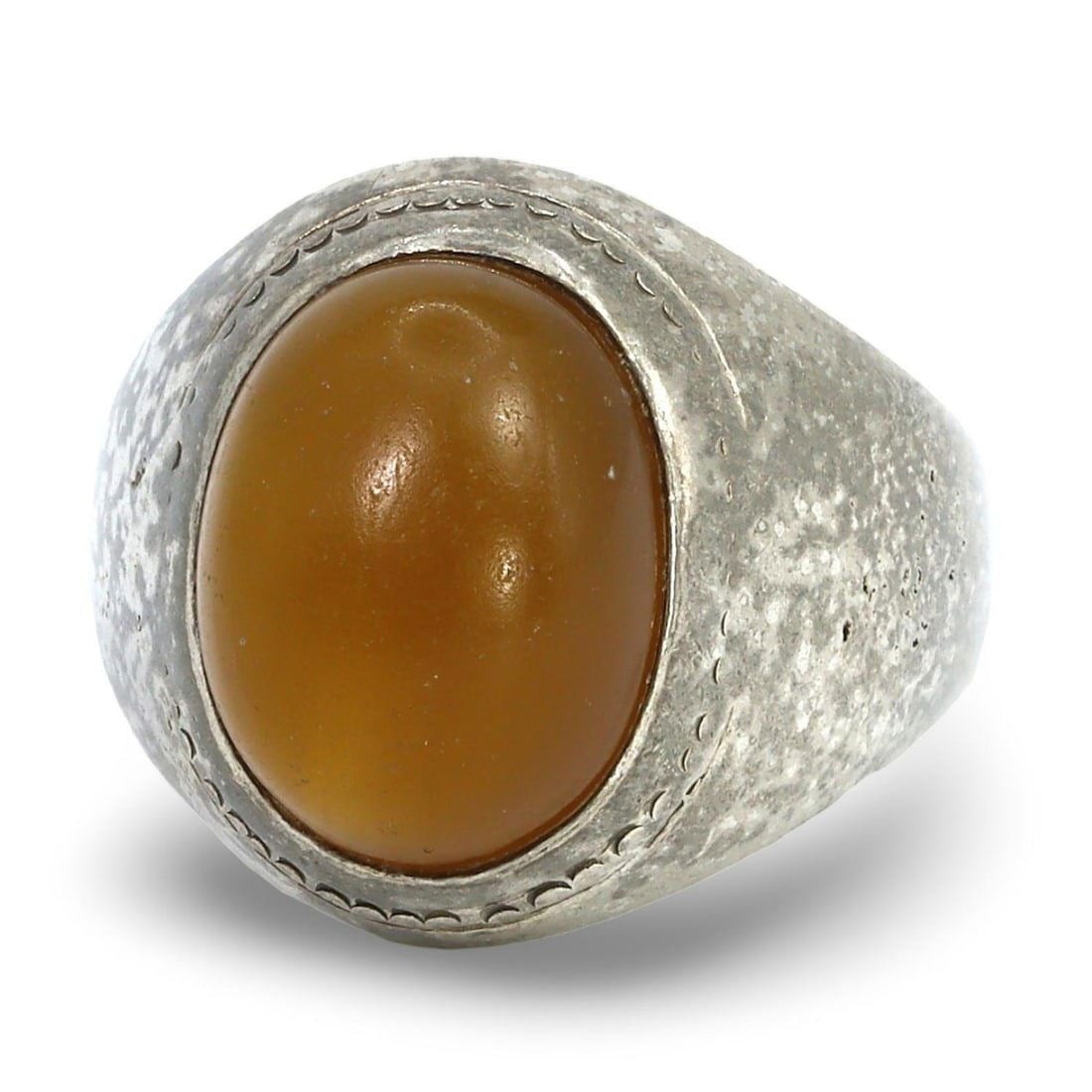 Late Medieval European Men's Silver Ring with Gems, 16th-18th Century 9.5 US (1 of 2)