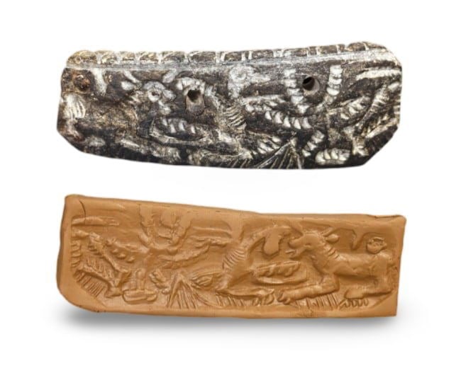 Ancient Achaemenid Carved Relief Plaque of Animal Hunting Scene, c. 550-330 BCE (1 of 3)