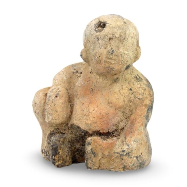 Ancient Far East Pottery Terracotta Figure of a Seated Youth, 7th - 8th century (1 of 2)