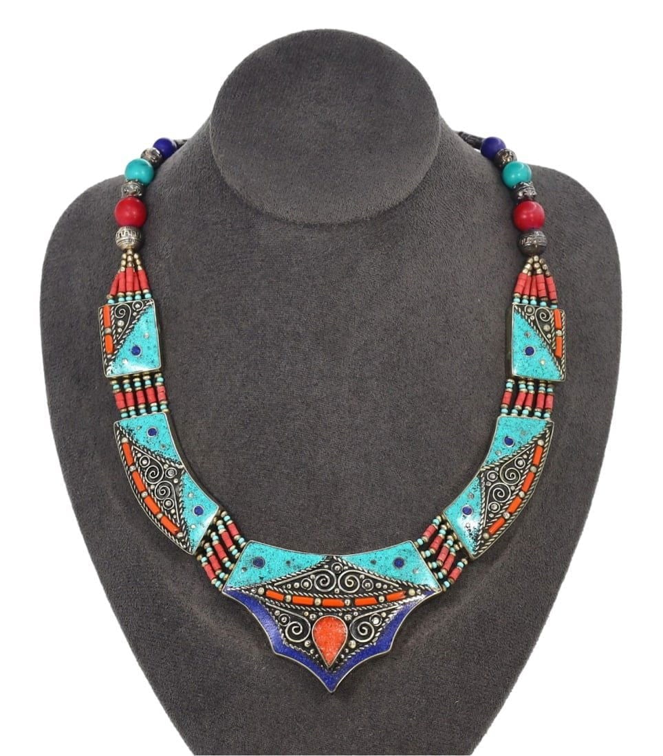 Post Medieval Traditional Himalayan Tibetan Ethnic Tribal Silver Necklace (1 of 1)