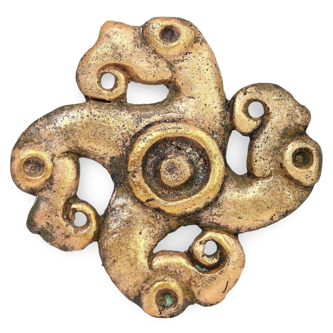 Ancient Middle Medieval Indo-Scythian Bronze Belt Buckle, 11th-13th Century (1 of 2)