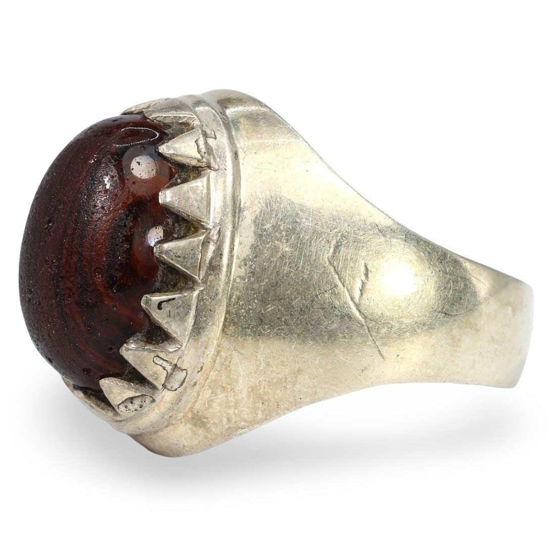 Medieval Silver Amulet Ring Set with Jasper, East Europe, 16th Century (1 of 3)
