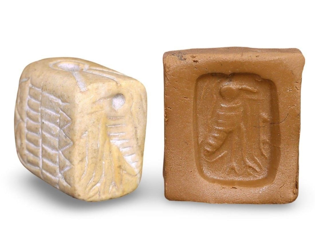 Post-Medieval Central Asian Nomadic Carved Symbolic Stamp Seal, 15th-17th Century (1 of 4)