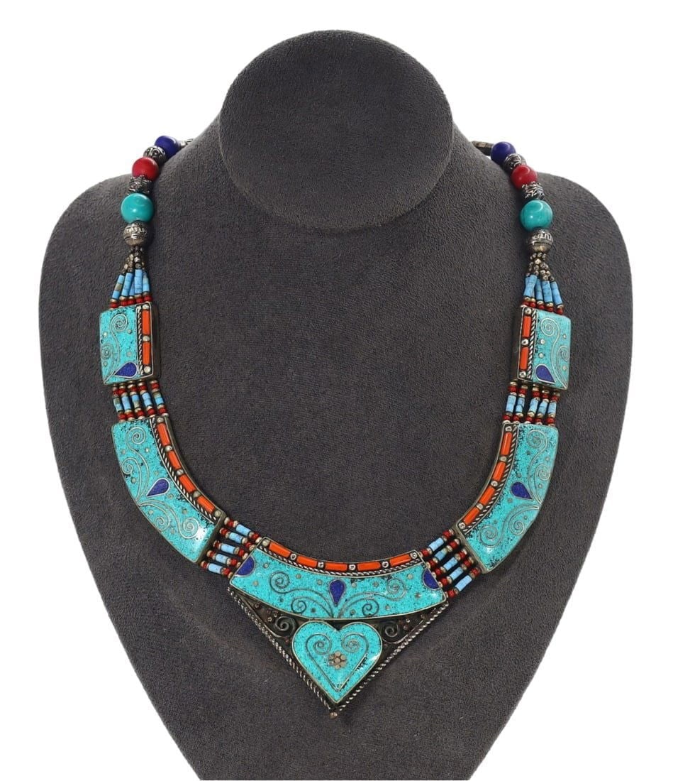 Post Medieval Traditional Himalayan Tibetan Ethnic Tribal Silver Necklace (1 of 1)