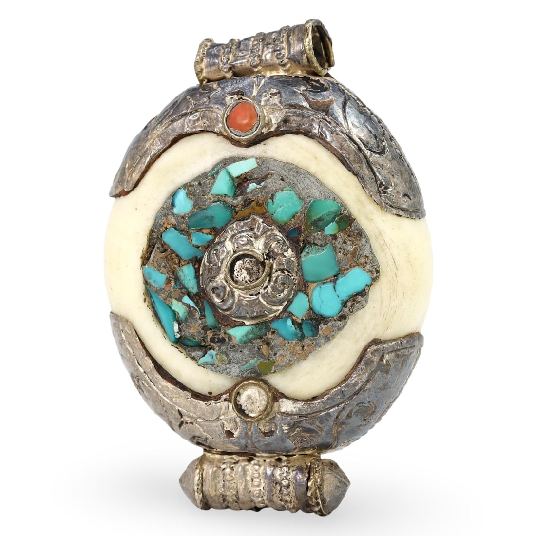 Post Medieval Indo-Himalayan Silver Gilt Amulet Pendant, 17th-20th Century (1 of 2)