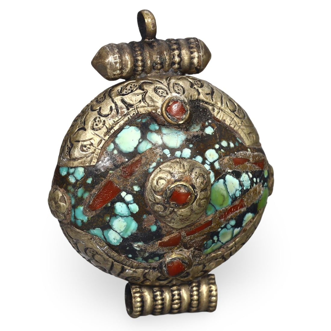 Post Medieval Indo-Himalayan Silver Gilt Amulet Pendant, 17th-20th Century (1 of 2)