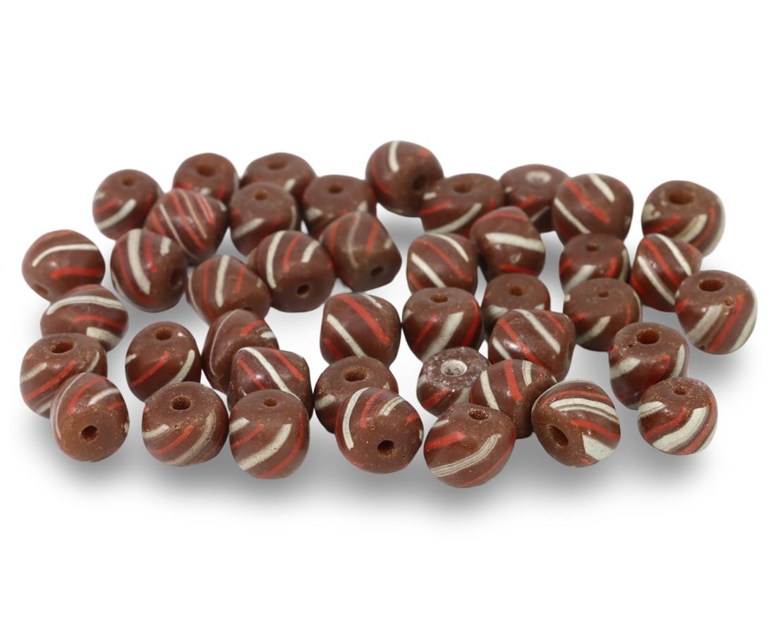 Lot of Antique African Striking Multi-Colored Chevron Trade Beads (1 of 1)