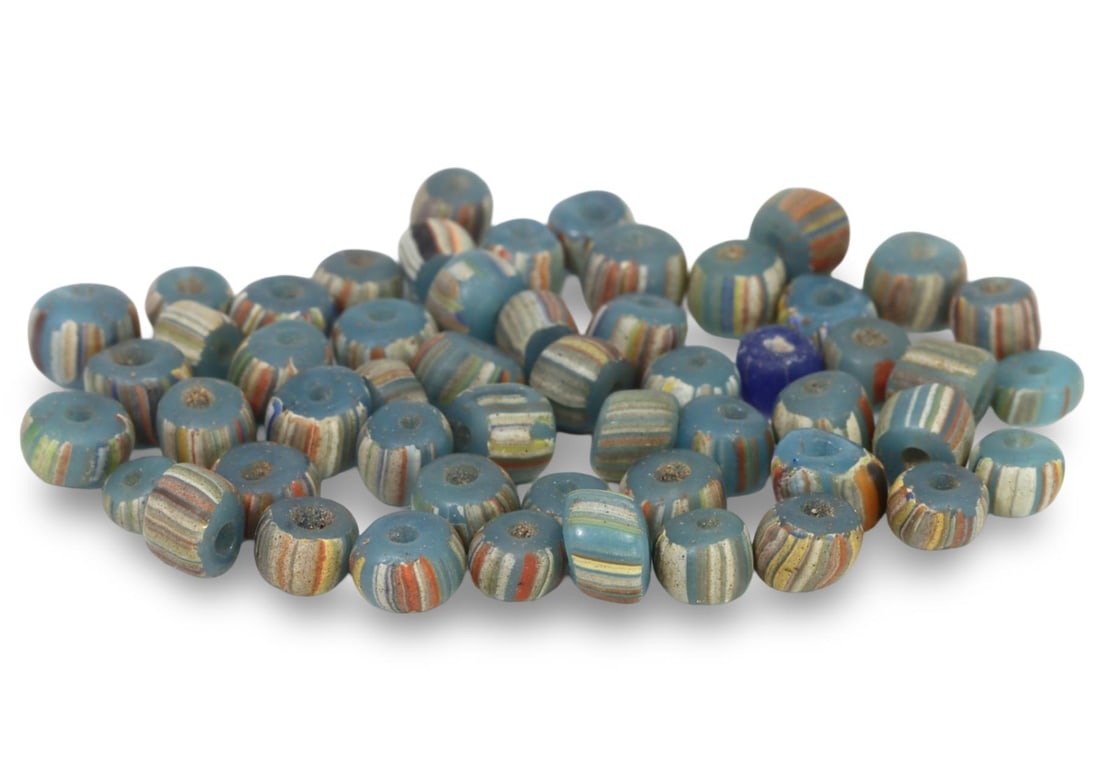 Lot of Antique African Striking Multi-Colored Chevron Trade Beads (1 of 1)