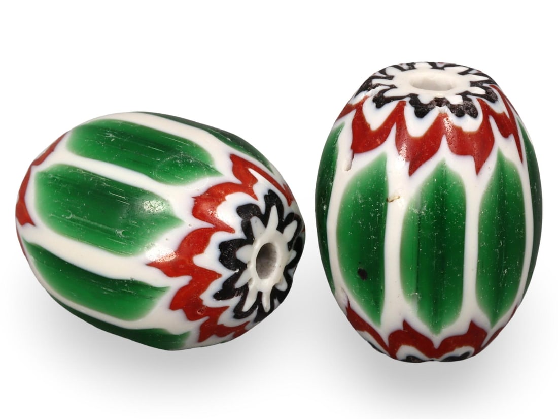 Lot of 2 Antique Venetian Chevron Glass Beads: [No Reserve] Hi everyone, I am Mark, curating this special World’s Beads Treasure Hunt for UNICEF. Every lot starts at just $15 with no reserve, no matter the cost. You determine the final price! We