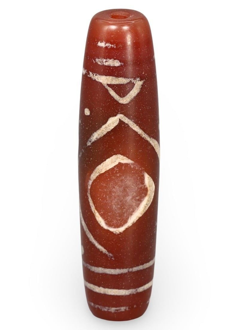Post Medieval Tibeto-Burmese Etched Carnelian dZi Bead, 18th-19th Century: [No Reserve] Hi everyone, I am Mark, curating this special World's Beads Treasure Hunt for UNICEF. Every lot starts at just $15 with no reserve, no matter the cost. You determine the final price! We'v