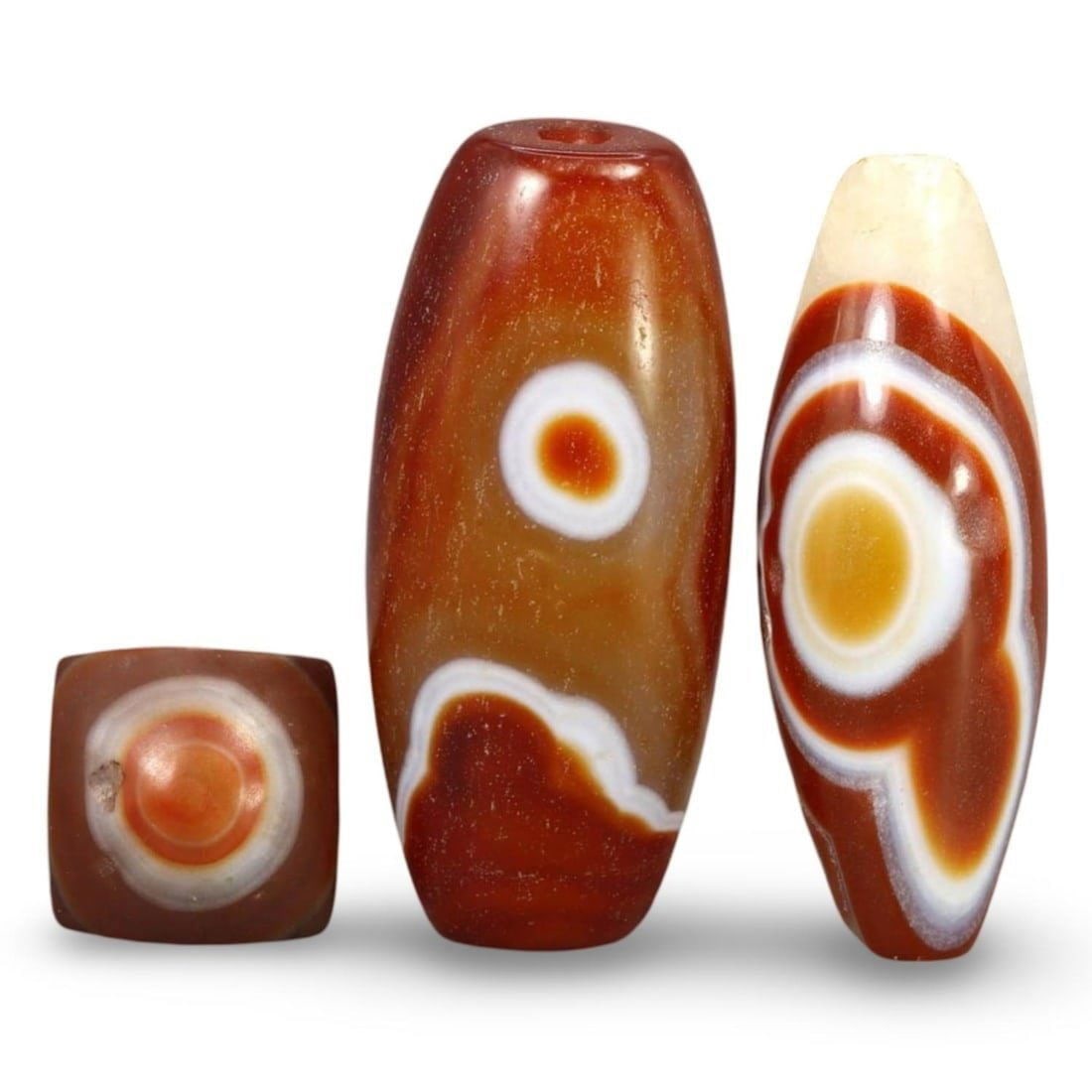 Lot of 3 Post Medieval Silk Road Eye Agate Amulet Beads, 18th-19th Century: [No Reserve] Hi everyone, I am Mark, curating this special World's Beads Treasure Hunt for UNICEF. Every lot starts at just $15 with no reserve, no matter the cost. You determine the final price! We'v