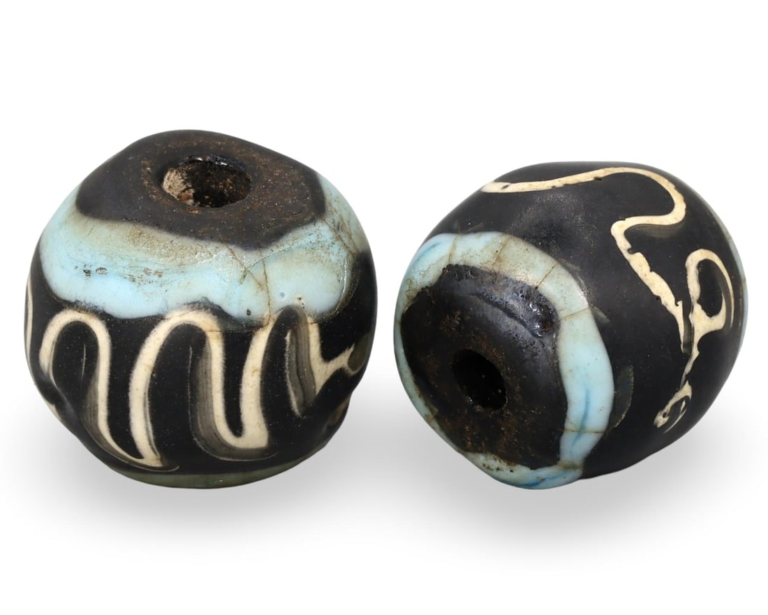 Antique Viking Chevron Glass Beads: [No Reserve] Hi everyone, I am Mark, curating this special World's Beads Treasure Hunt for UNICEF. Every lot starts at just 15 with no reserve, no matter the cost. You determine the final price! We've