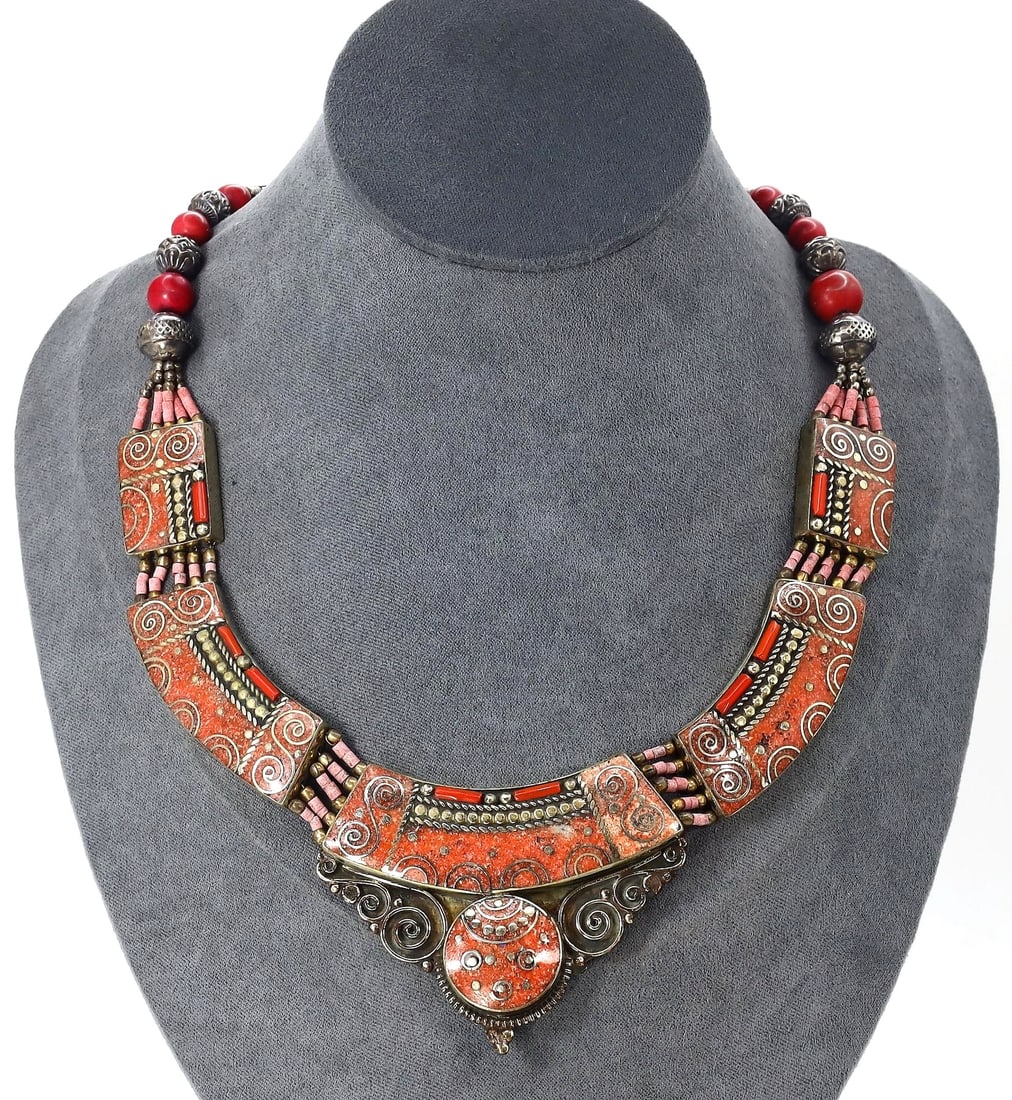 Post Medieval Traditional Himalayan Tibetan Ethnic Tribal Silver Necklace (1 of 1)