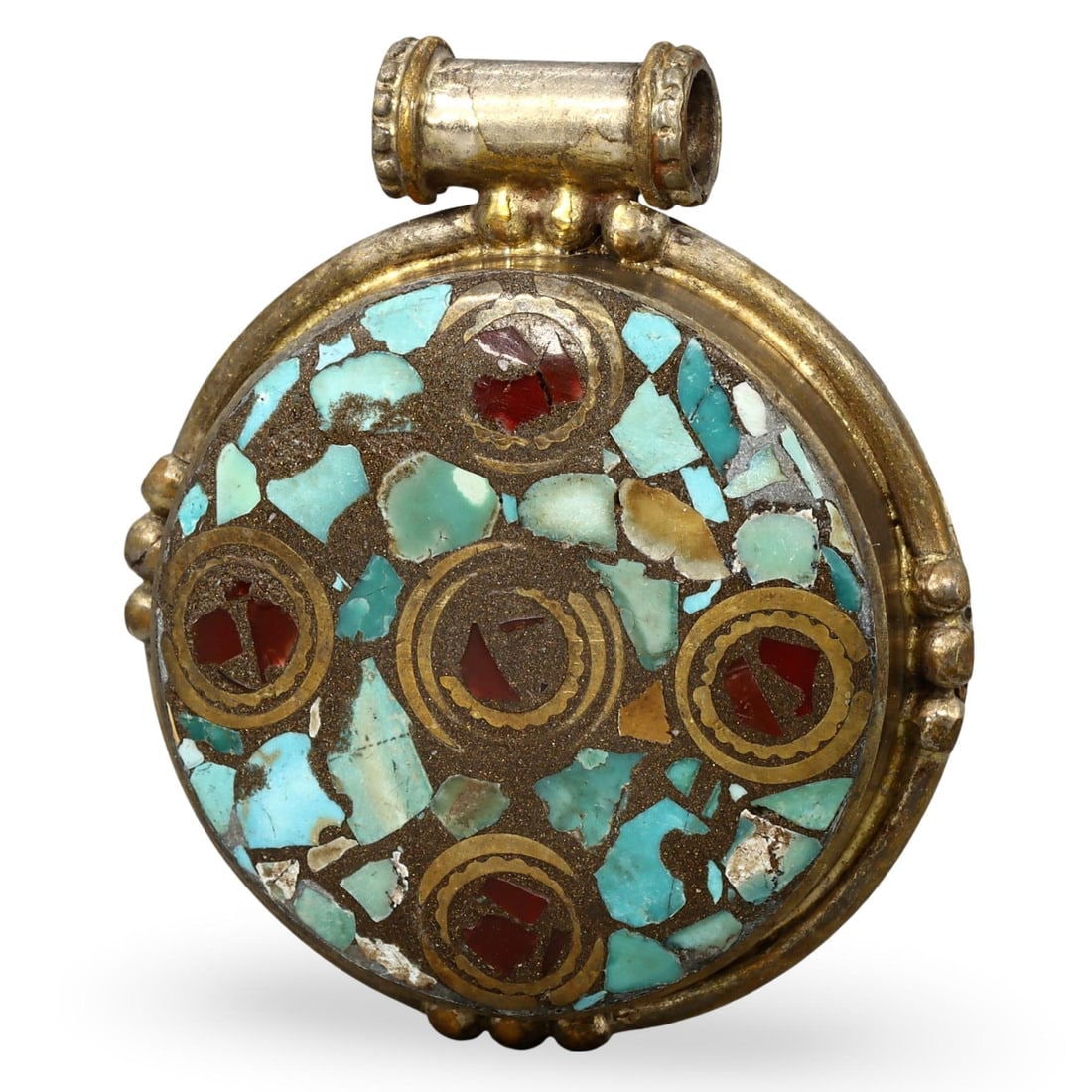 Post-Medieval Silver-Gilded Amulet Pendant, Central Asia, Tajikistan, 1880-1922 (1 of 2)