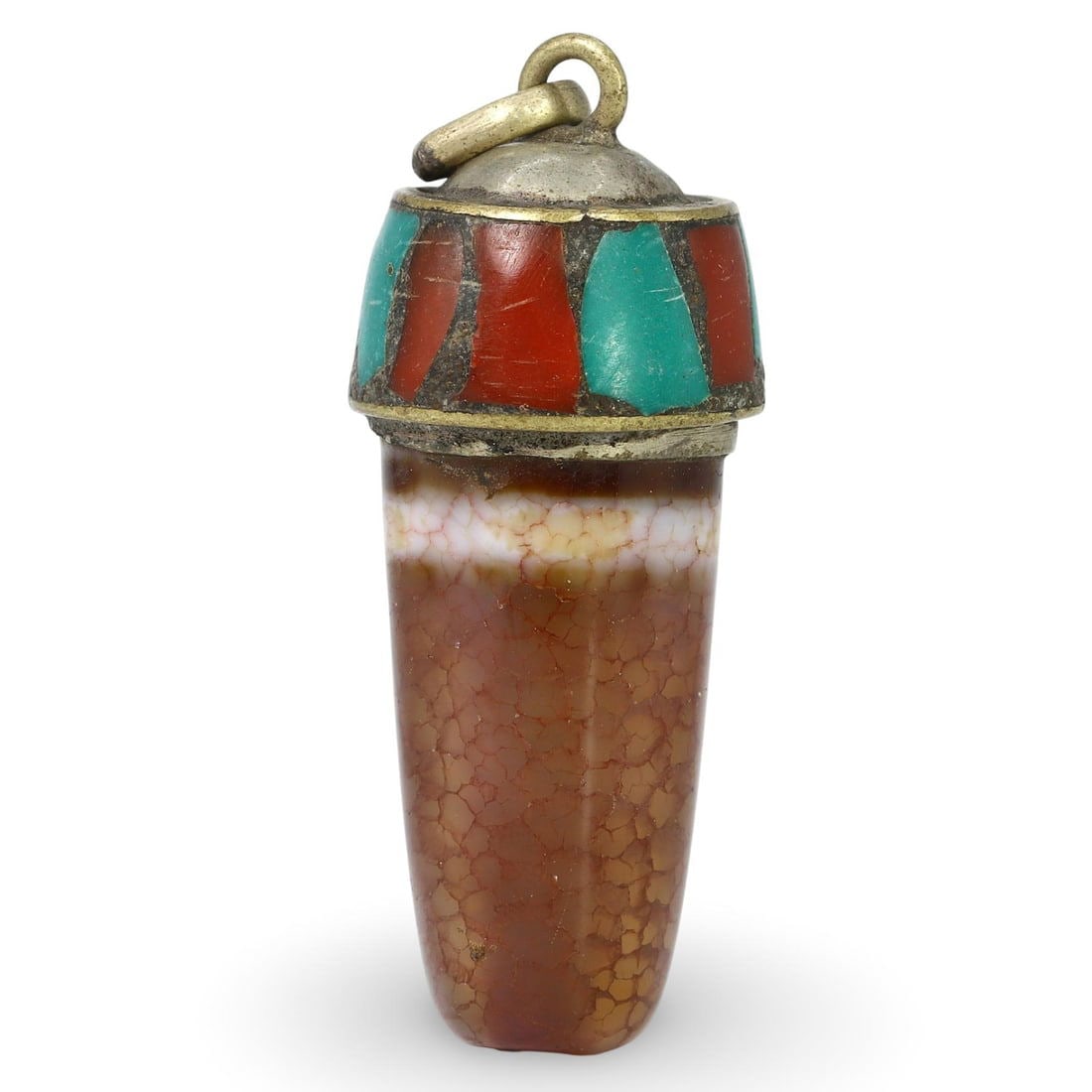 Post Medieval Sino-Tibetan Agate Dzi Bead Pendant, 16th-19th Century (1 of 2)