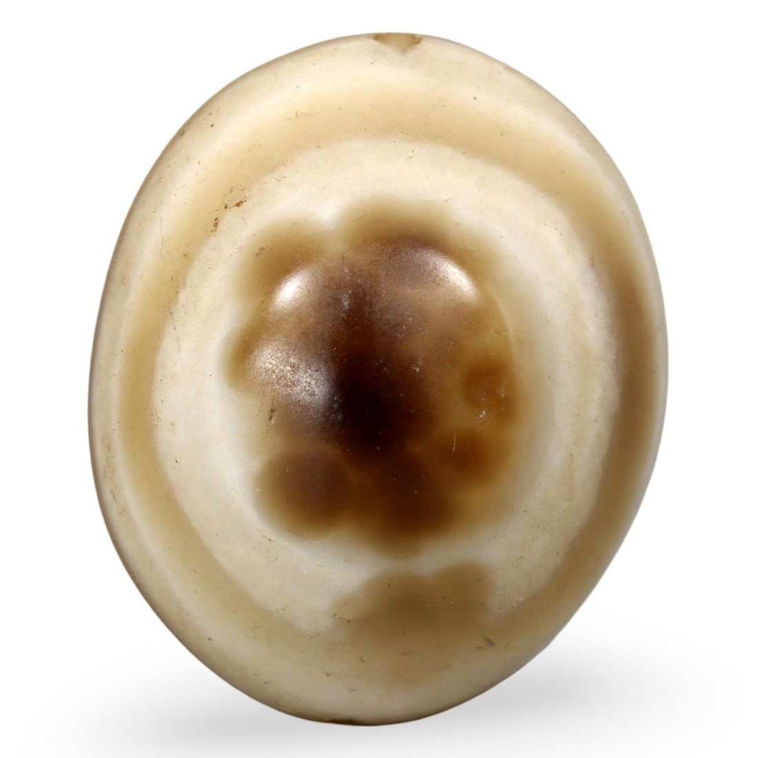 Post Medieval Sino-Tibetan Agate Luk Mik Goat Eye Bead, 18th-20th Century: [No Reserve] Welcome to Auction 28 - Classical Medieval Coins & Relics! This exclusive event showcases an extraordinary collection of classical coins and authentic Viking to Medieval bronze jewelry. O
