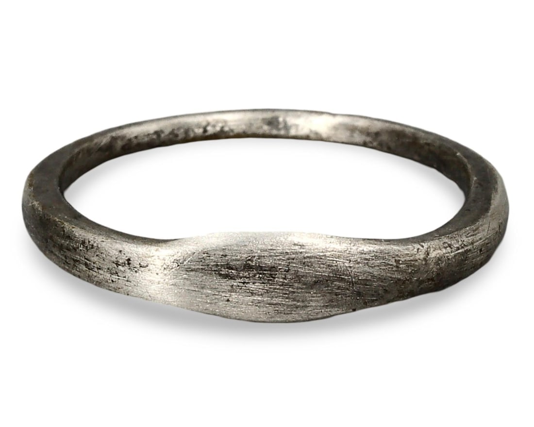 Authentic Ancient Medieval Viking / Celtic / Anglo-Saxon Silver Wedding Ring, 11th-13th Century (1 of 2)