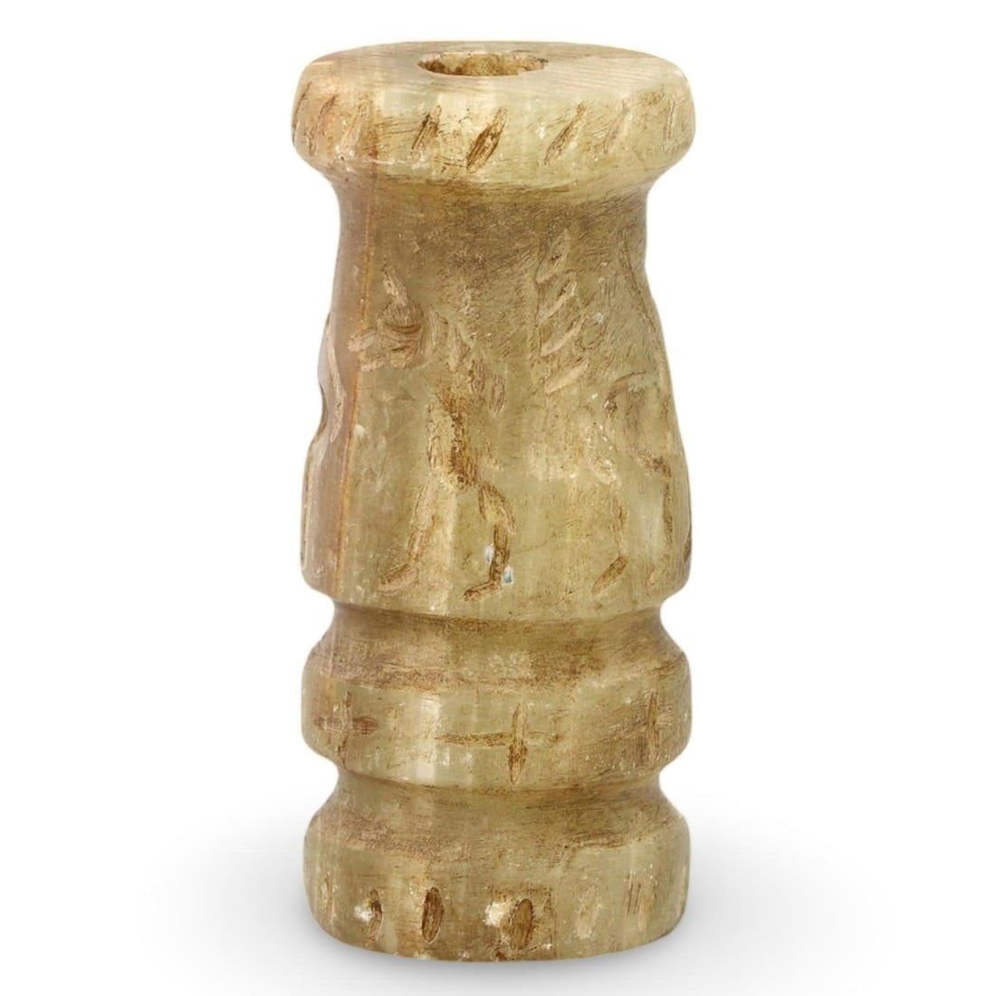 Ancient Persian Cylinder Kohl Tube with Winged Animal, Achaemenid period (circa 500 BC): [No Reserve] Welcome to Auction 28 - Classical Medieval Coins & Relics! This exclusive event showcases an extraordinary collection of classical coins and authentic Viking to Medieval bronze jewelry. O