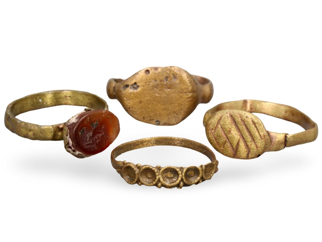 Ancient Medieval Gold-Gilt Bronze Rings Collection (1 of 2)