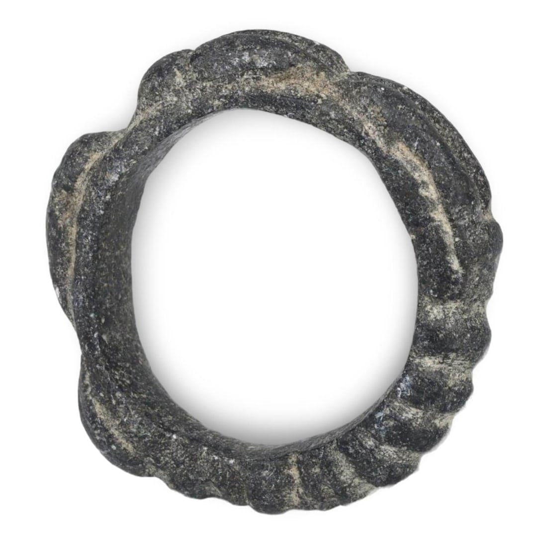 Ancient Near Eastern Carved Basalt Ring, 2nd-1st Millennium BCE: [No Reserve] Welcome to Auction 28 - Classical Medieval Coins & Relics! This exclusive event showcases an extraordinary collection of classical coins and authentic Viking to Medieval bronze jewelry. O