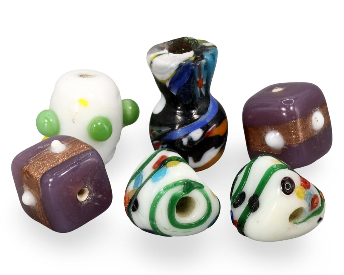 Post Medieval European Artistic Lampwork Glass Beads: [No Reserve] Welcome to Auction 29 - No Reserve Tribal Treasures & Collector Beads! This special auction offers an incredible selection of collectible beads and tribal jewelry, all with no reserve. Ev