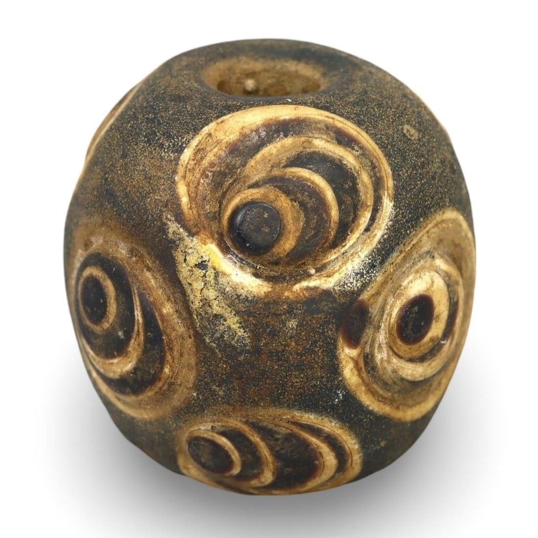 Ancient Eastern Zhou to Han Dynasty Compound Eye-Bead with Eyelets, 4th-2nd Century BC: [No Reserve] Welcome to Auction 29 - No Reserve Tribal Treasures & Collector Beads! This special auction offers an incredible selection of collectible beads and tribal jewelry, all with no reserve. Ev