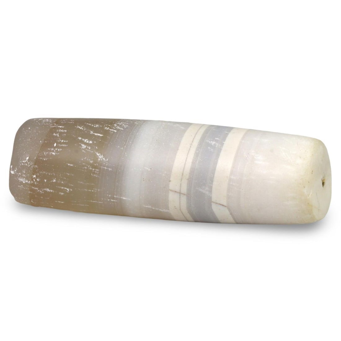 Ancient Late Medieval Silk Road Cylindrical Agate Bead, 14th-17th Century (1 of 2)