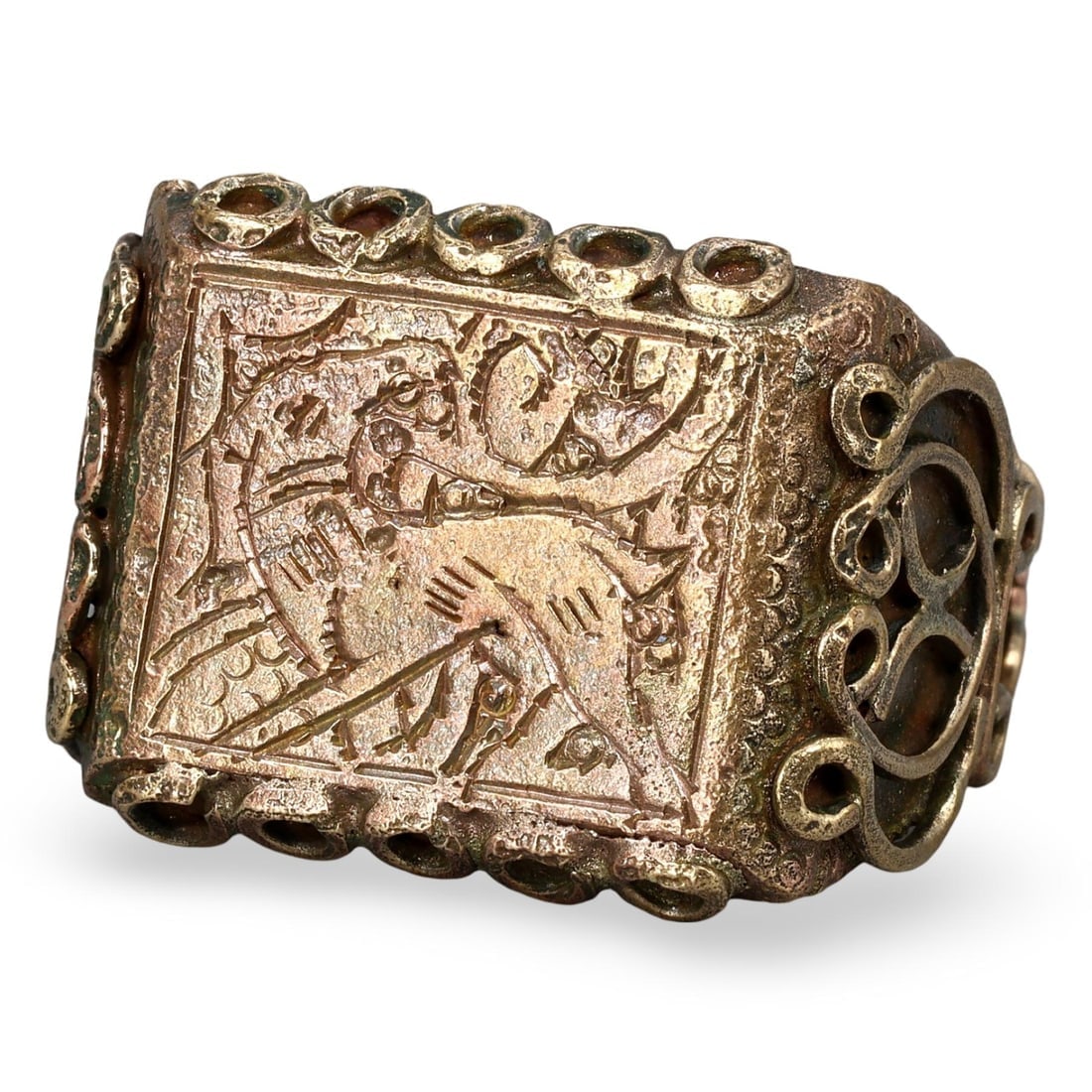 Post Medieval Sino-Siberian Scythian Style Gazelle Motif Ring, 18th-20th Century (1 of 3)