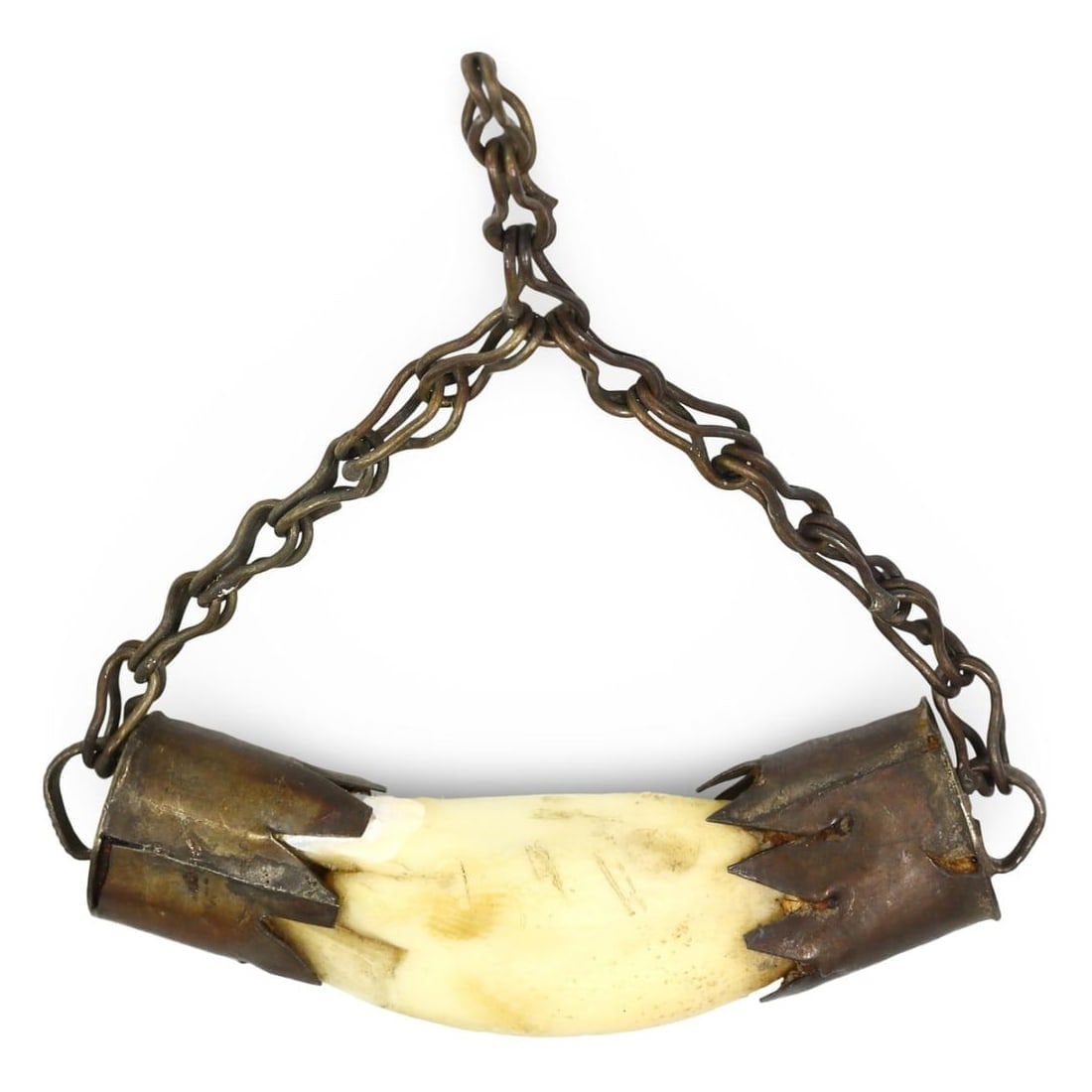 Post Medieval Sino-Siberian Wolf Fang Amulet Silver Locket (1 of 2)