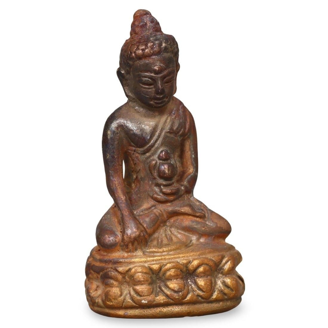 Post Medieval Sino-Tibetan Gold Gilt Bronze Votive Figure, 17th-19th Century (1 of 4)