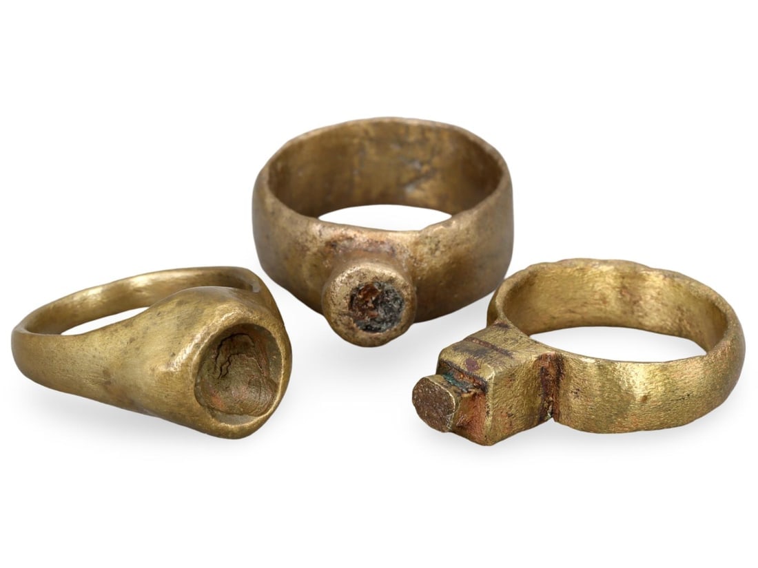 Lot of 3 Ancient Roman Bronze Rings Collection (1 of 2)