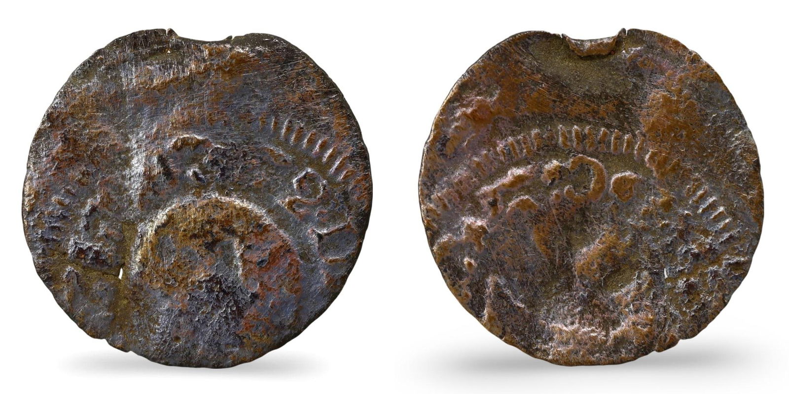 Colonial Spanish King Charles III Era Authenticity Coin of Pirate Treasure, (17mm, 0.73g) (1 of 3)