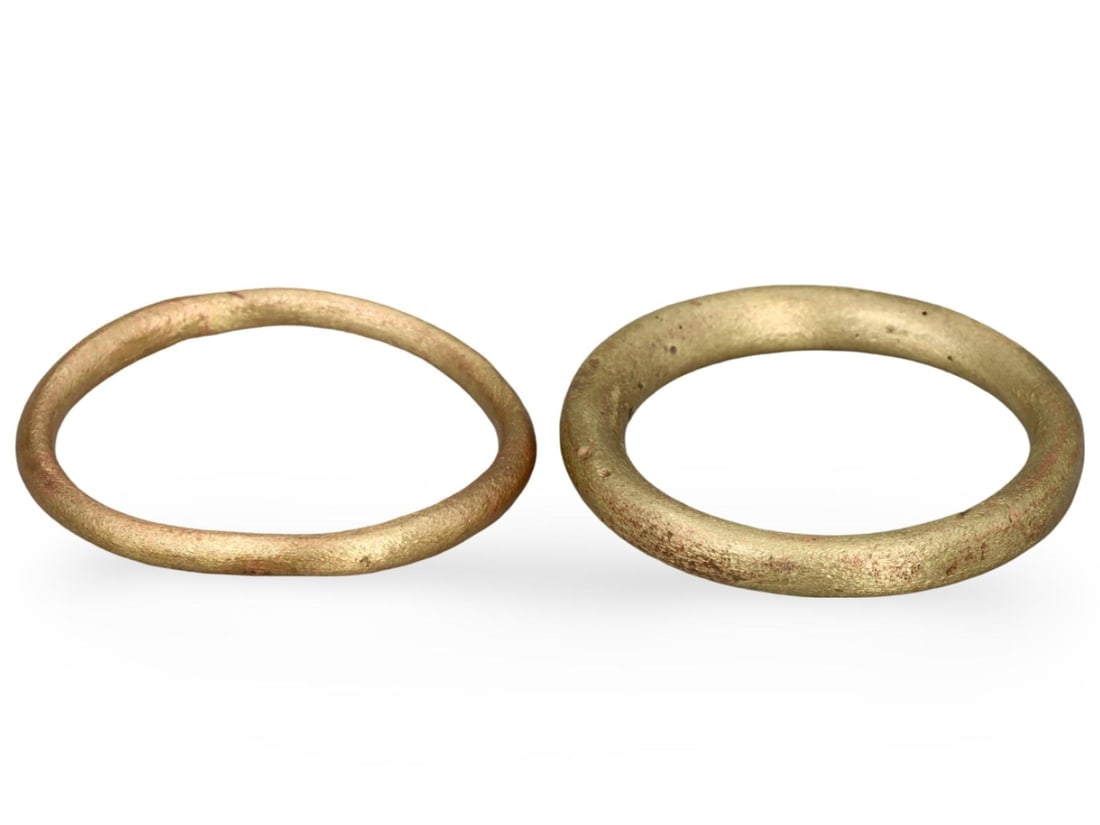 Collection of Smooth Rounded Ancient Viking Bronze Rings: Collection of Smooth Rounded Ancient Viking Bronze Rings