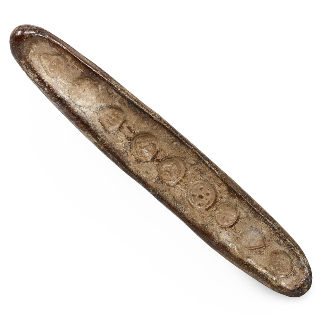 Medieval Burmese Boat Shaped Bronze Currency or Weight, 15th-19th Century: Medieval Burmese Boat Shaped Bronze Currency or Weight, 15th-19th Century