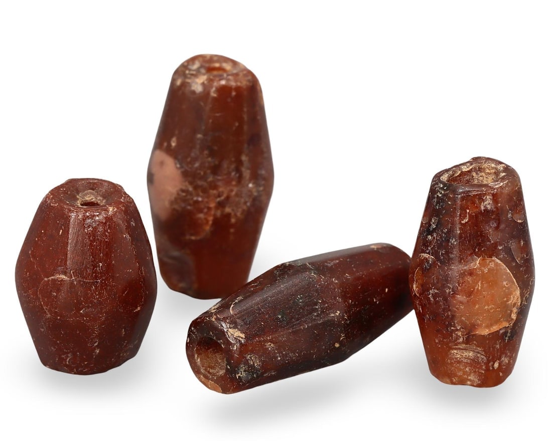 Antique African Tribal Edo Carnelian Agate Trade Beads: Antique African Tribal Edo Carnelian Agate Trade Beads