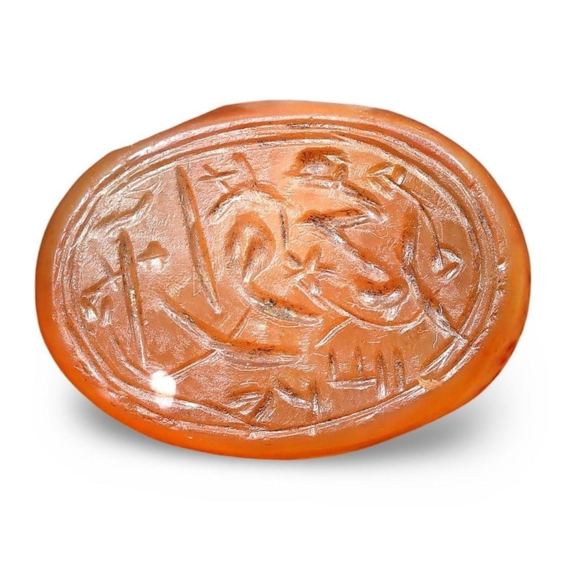 Late Medieval Safavid Dynasty Inscription Chalcedony Stamp Seal, 1501-1722 AD (1 of 2)