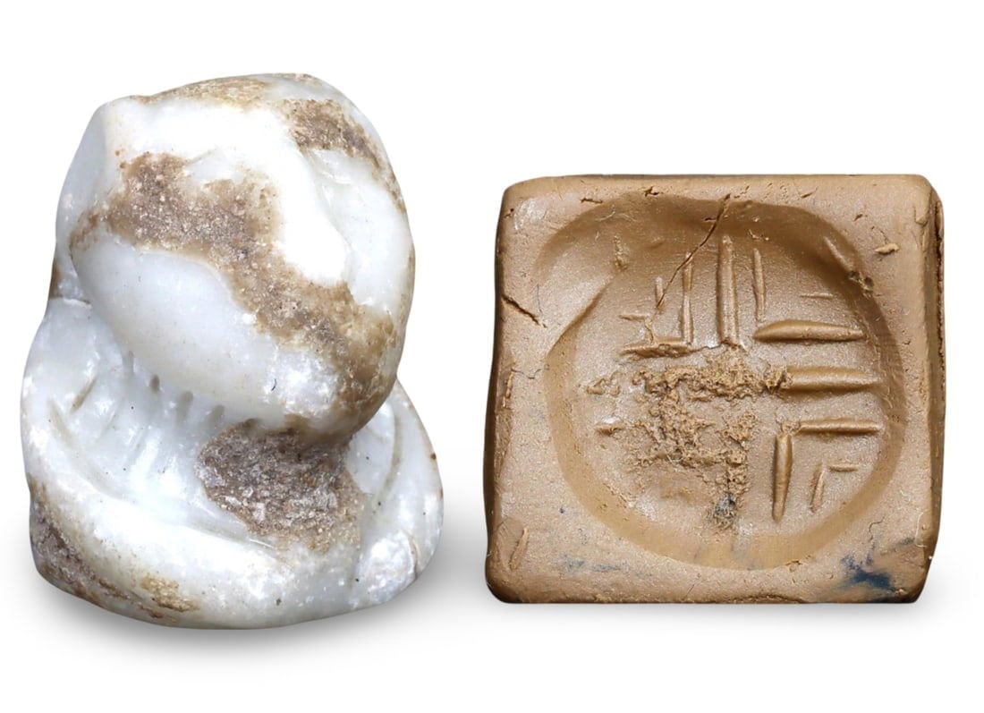 Post Medieval Sino-Siberian Carved Monkey Figure Symbolic Stamp Seal, 17th-19th Century: Post Medieval Sino-Siberian Carved Monkey Figure Symbolic Stamp Seal, 17th-19th Century