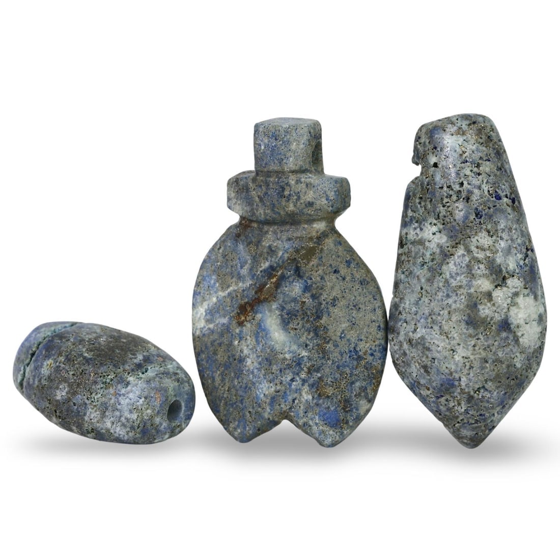 Antique Near Eastern Lapis Lazuli Pendant Beads Collection: Antique Near Eastern Lapis Lazuli Pendant Beads Collection