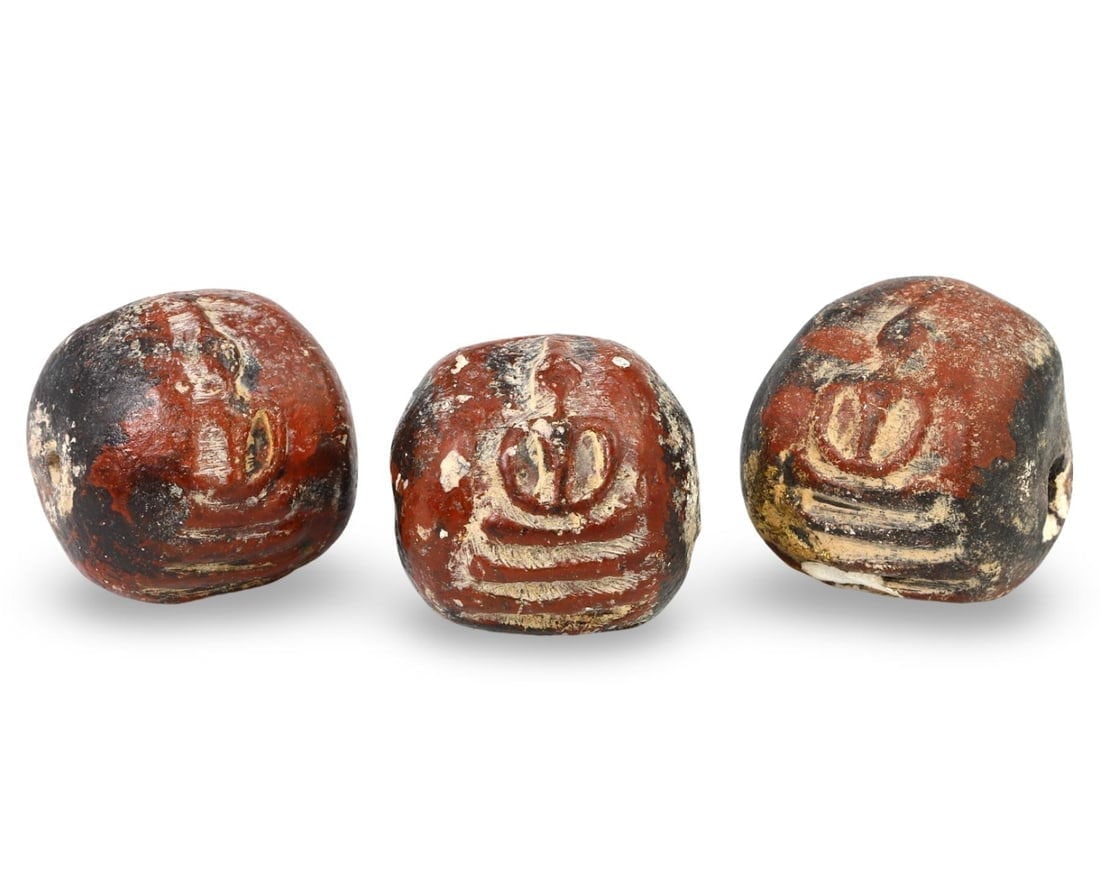 Post Medieval Tibeto-Burmese Carved Buddhist Ritual Balls, 17th-20th Century: Post Medieval Tibeto-Burmese Carved Buddhist Ritual Balls, 17th-20th Century