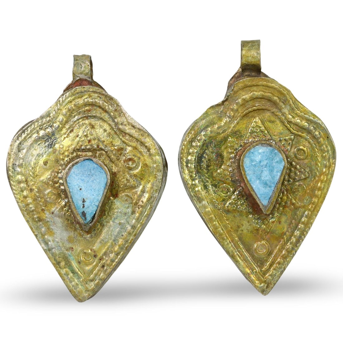 Antique Qajar Dynasty Gold Gilt Silver Amulet Lockets: Antique Qajar Dynasty Gold Gilt Silver Amulet Lockets