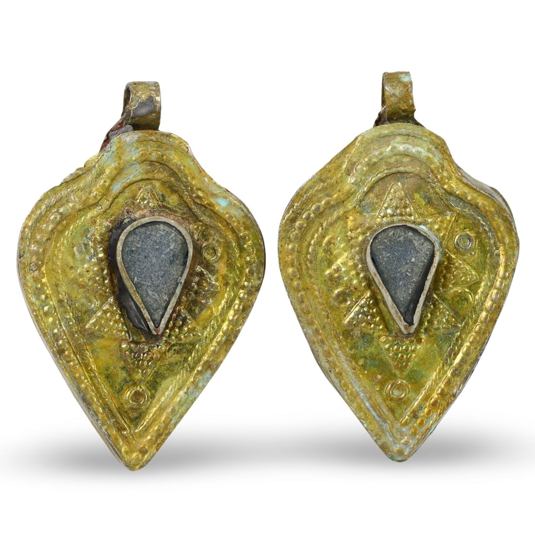 Antique Qajar Dynasty Gold Gilt Silver Amulet Lockets: Antique Qajar Dynasty Gold Gilt Silver Amulet Lockets