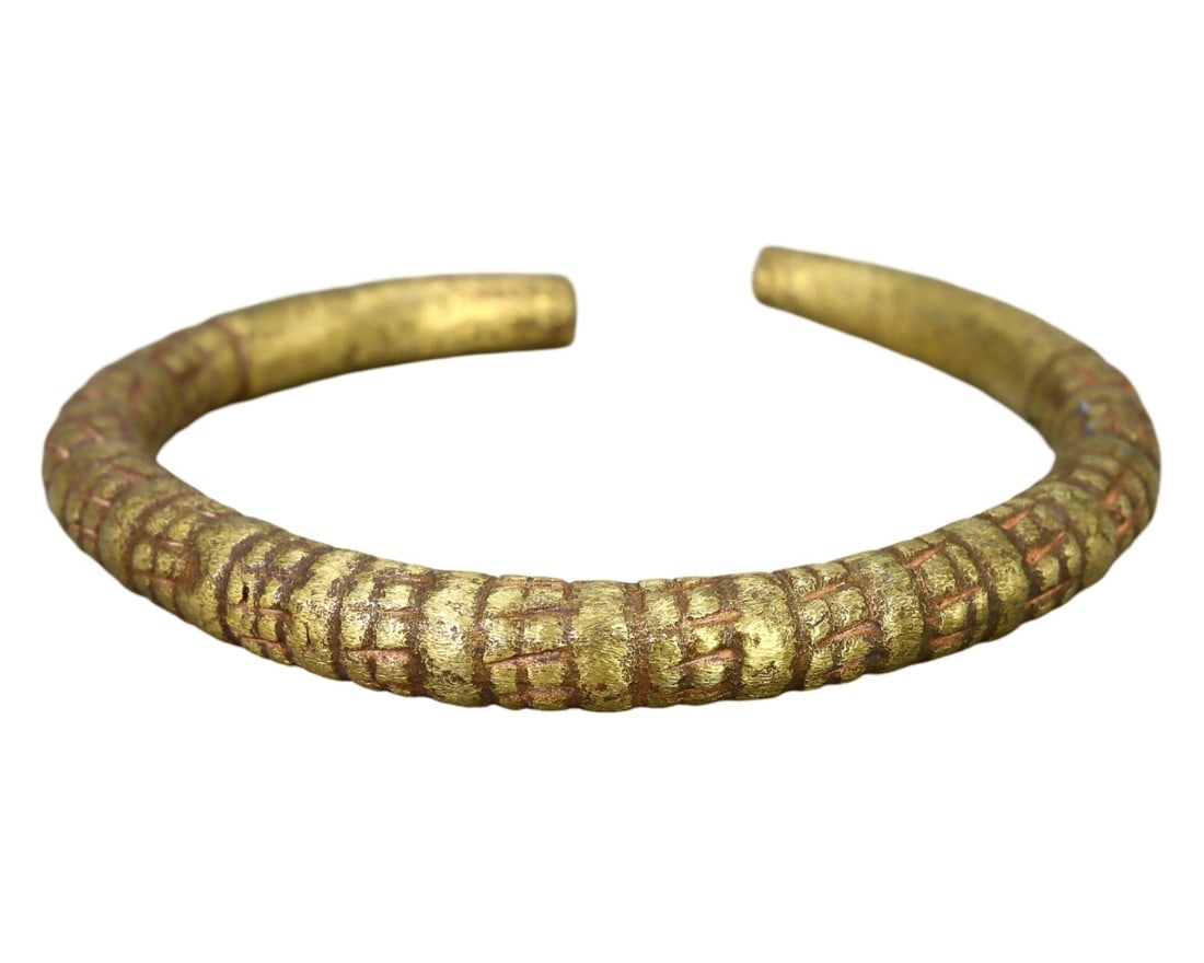 Authentic Ancient Medieval Viking / Celtic / Livonian Bronze Bracelet, 11th-13th Century: Authentic Ancient Medieval Viking / Celtic / Livonian Bronze Bracelet, 11th-13th Century