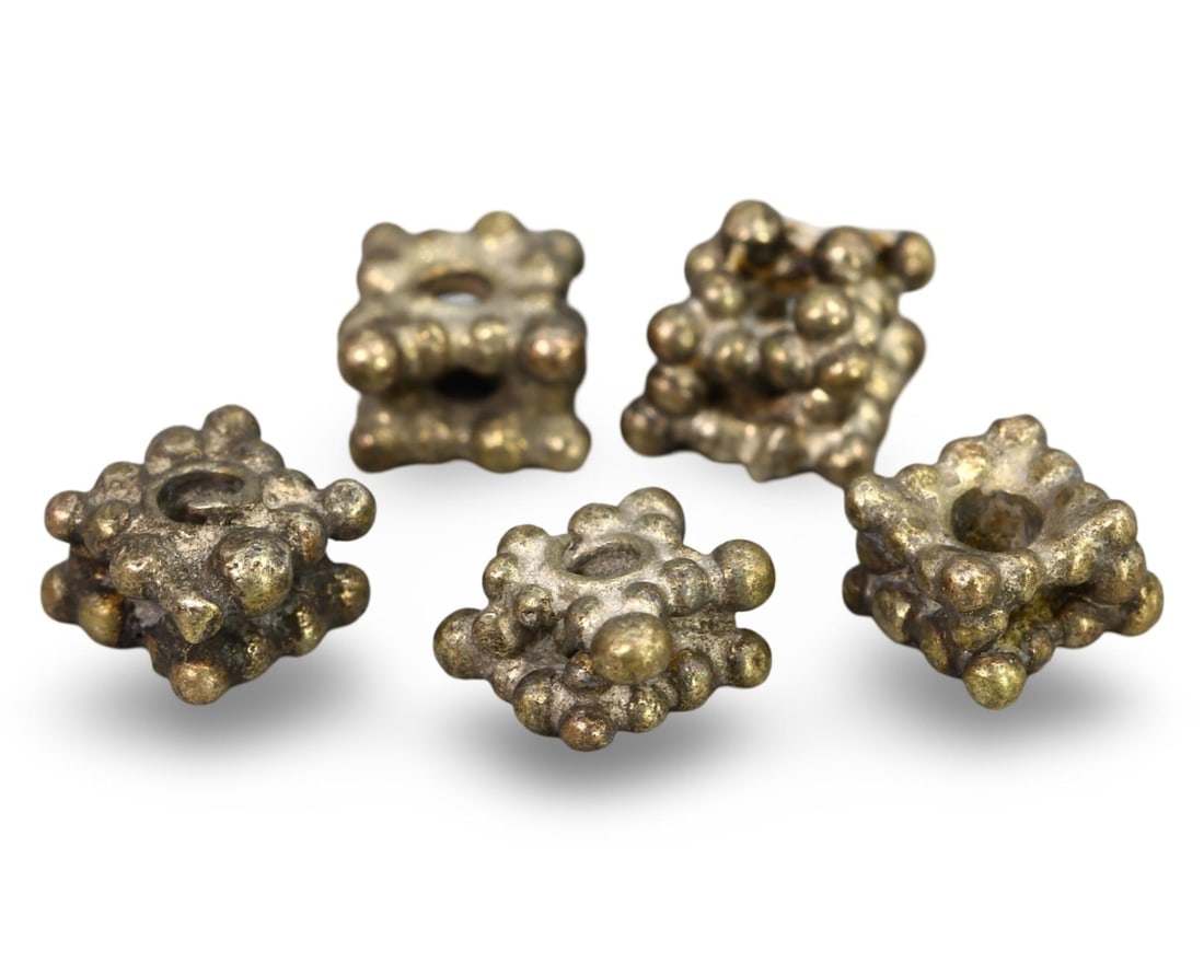Medieval Eastern European Hacksilver Pseudo-Granulation Beads, 9th-13th Century: Medieval Eastern European Hacksilver Pseudo-Granulation Beads, 9th-13th Century